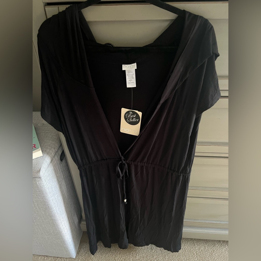 NWT Dottie Black Short Sleeve Swim Cover-up Womens 1X